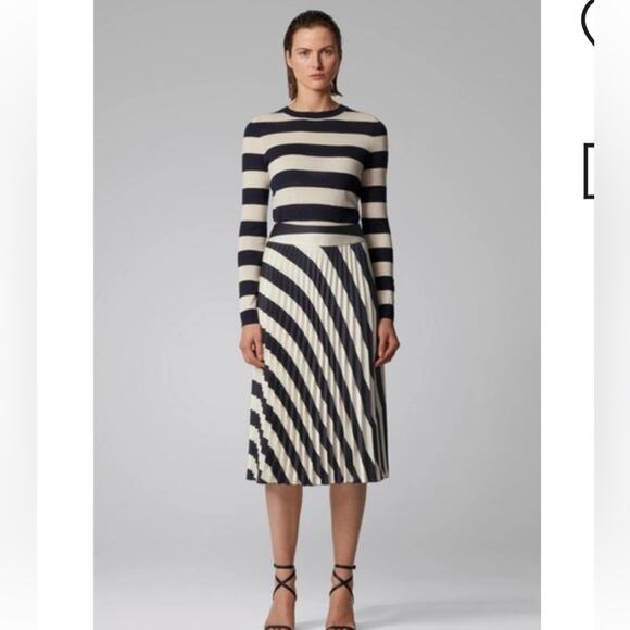 Boss Black and White Striped Midi Skirt - Picture 10 of 10